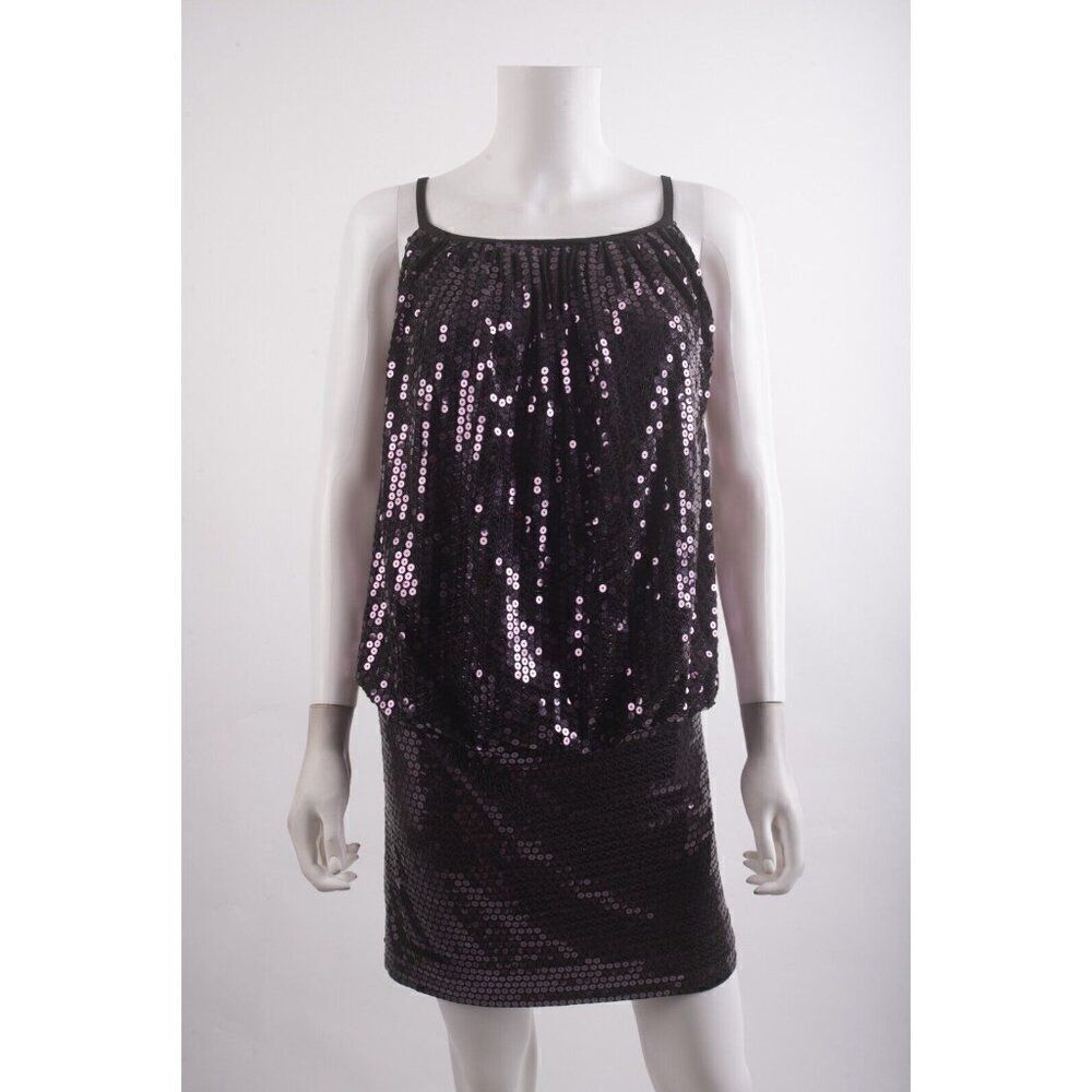 MARC BOUWER GLAMIT Womans Mini sequin Dress Size 2 Purple Party Cocktail